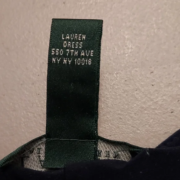 Lauren Ralph Lauren Dress Navy Blue and White Sleeveless Sheath - Picture 5 of 10